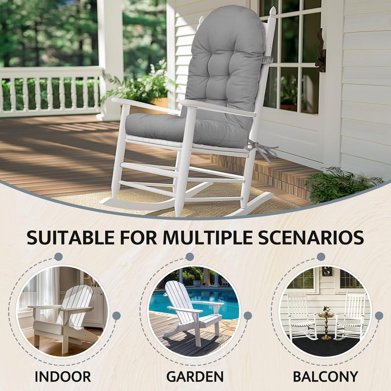 mudilun Adirondack Chair Cushion with Tie Outdoor Adirondack Chair Cushions Thick Tufted High Back Rocking Chair Cushions for Indoor Patio Furniture Chair Pads - Image 3